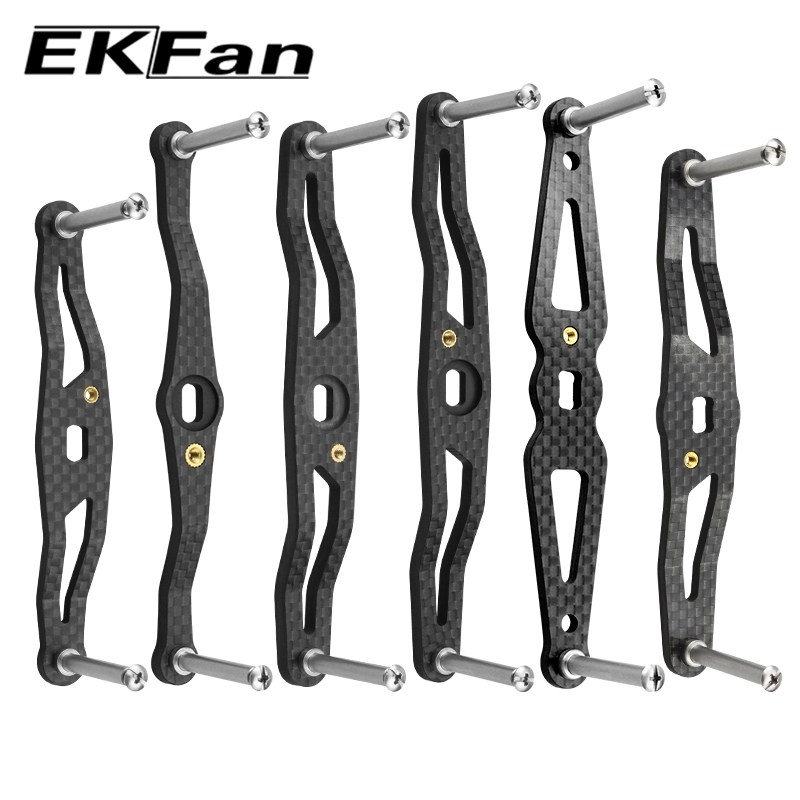 Spincast Reel - EKFan 釣りリール用カーボンハンドル 105/120/130/140mm ベイトキャスティングリール用ハンドル 8*5/7*4穴 ルアーリール部品