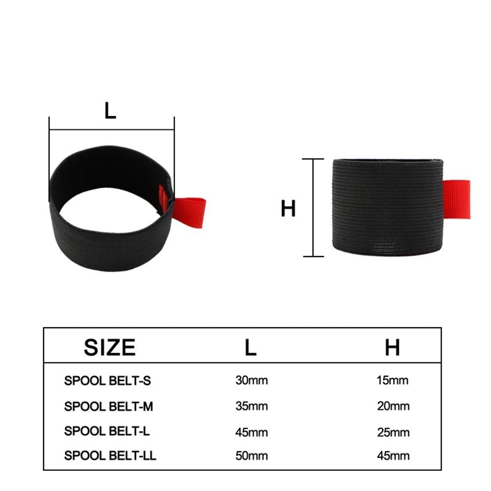 4 ピース/パック釣りスプールベルトパック柔軟な黒赤弾性釣り - Reel Oil のレビューと価格